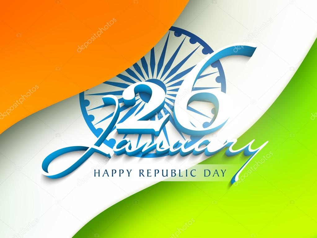 26 January, Indian Republic Day celebration concept.