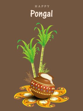 Happy Pongal festival celebration concept. clipart