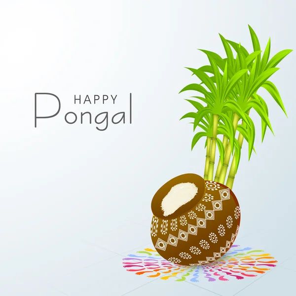 Concepto de celebración del festival Happy Pongal . — Vector de stock