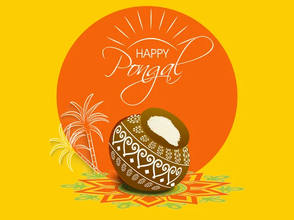 Konzept des südindischen Festes Happy Pongal. — Stockvektor