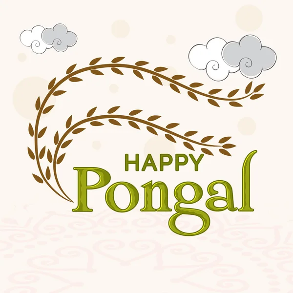 Diseño de tarjetas de felicitación para las celebraciones del festival Happy Pongal . — Archivo Imágenes Vectoriales