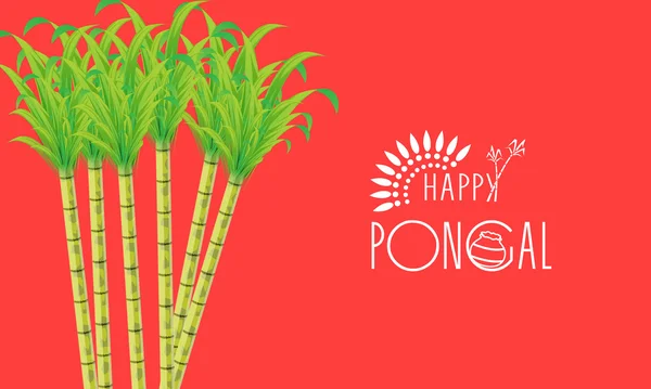 Poster veya başlık sayfası tasarımı için mutlu Pongal Bayramı coşkuyla. — Stok Vektör