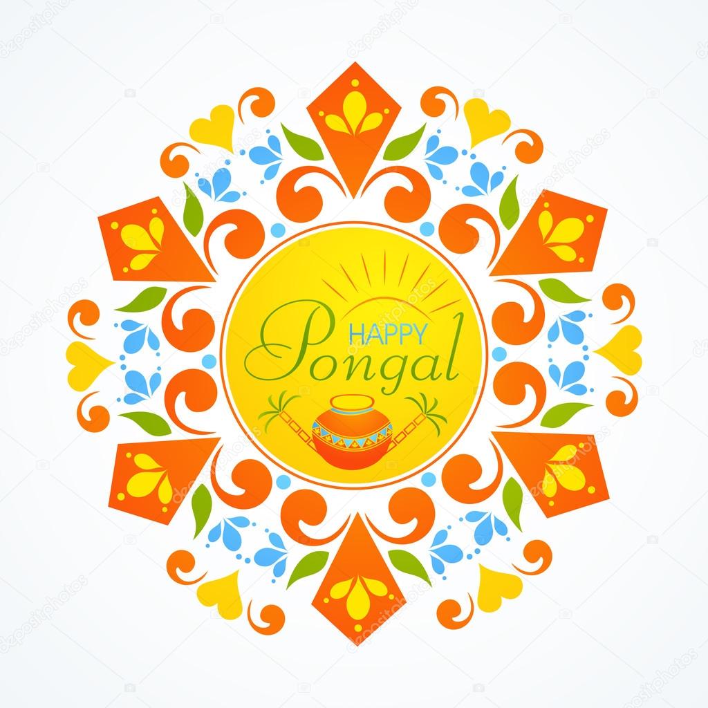 Greeting card design for Pongal festival celebrations.