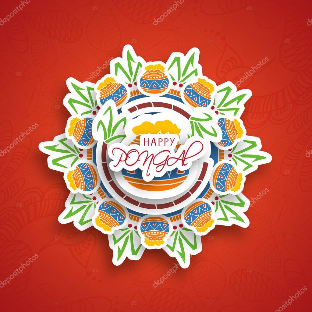 Concept of South Indian harvesting festival, Happy Pongal celebrations.
