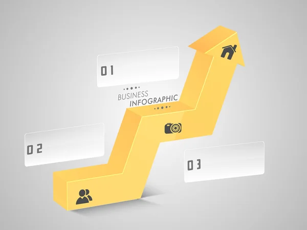 Flèche infographique d'affaires avec des icônes web 2.0 . — Image vectorielle