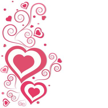 Sevgililer günü için çiçek dekore edilmiş tebrik kartı.