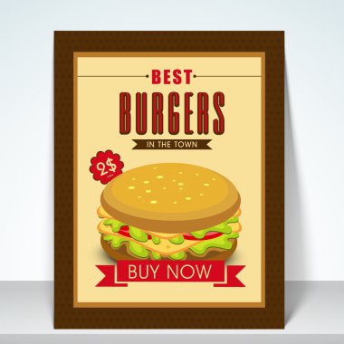 Hamburger menü kartı.