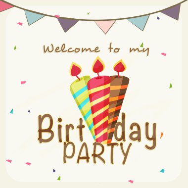 Doğum günü davetiyesi kartı tasarımı.