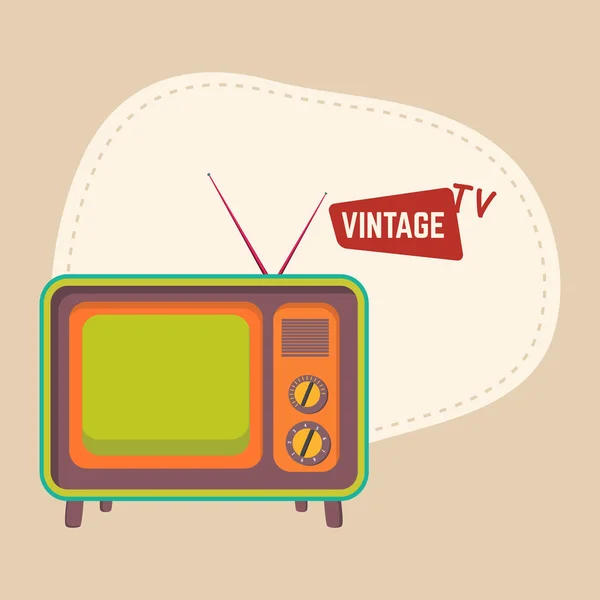 Geïsoleerde retro televisie concept. — Stockvector