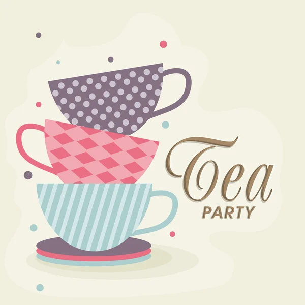 Tea Party Invitation card. — Stock Vector