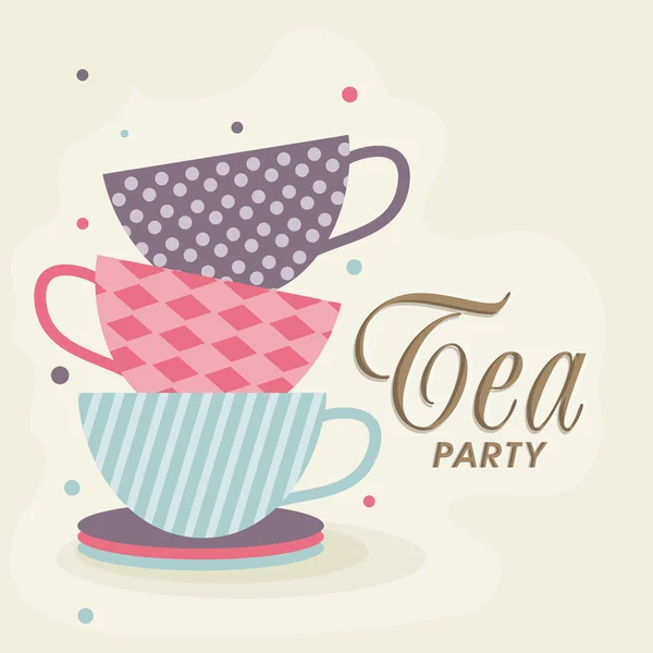 Tea party invito carta . — Vettoriale Stock