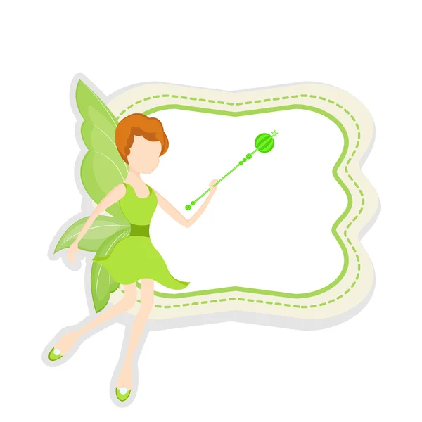 Concept of fairy tales with cute angel. — Stock Vector