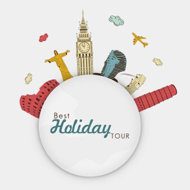 Dünya seyahat kavramı ile ünlü anıt.