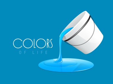 Paint pouring out from bucket. clipart