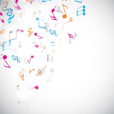 renkli müzik notaları.
