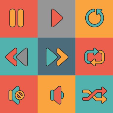 Medya web simgeler kavramı.