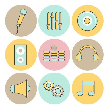 Müzik simgeleri kavramı.