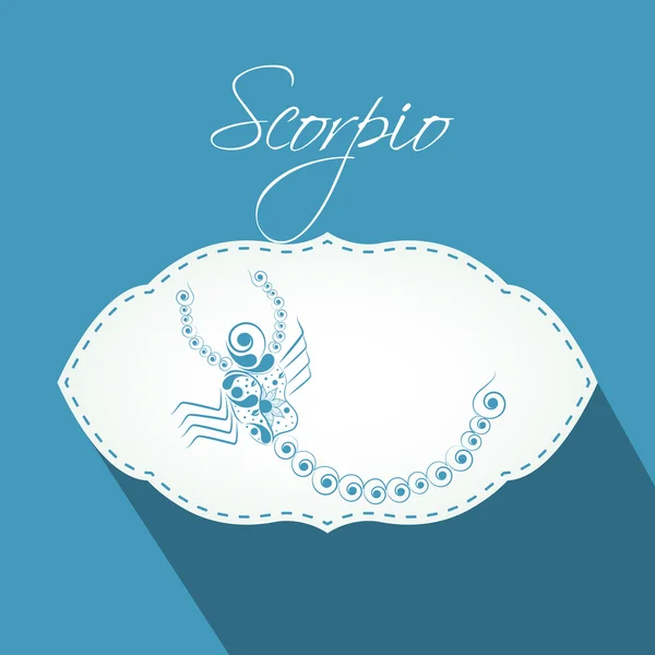 Znak zodiaku Skorpion naklejki lub etykiety. — Wektor stockowy