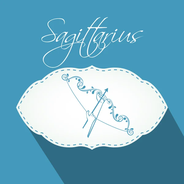Sagittarius Zodiac sign sticker or label. — Stock Vector
