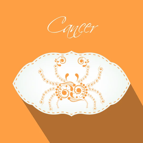 Horoskop Zeichen Krebs Aufkleber oder Etikett. — Stockvektor