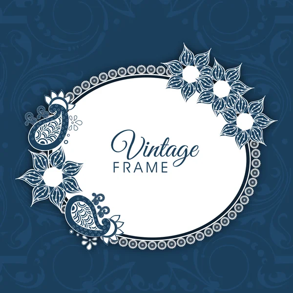 Cornice vintage con decorazione floreale . — Vettoriale Stock