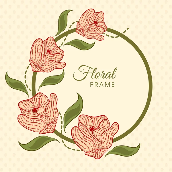 Floral frame met bloemen decoratie. — Stockvector