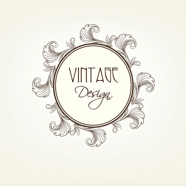 Beautiful rounded vintage frame. — Stock Vector