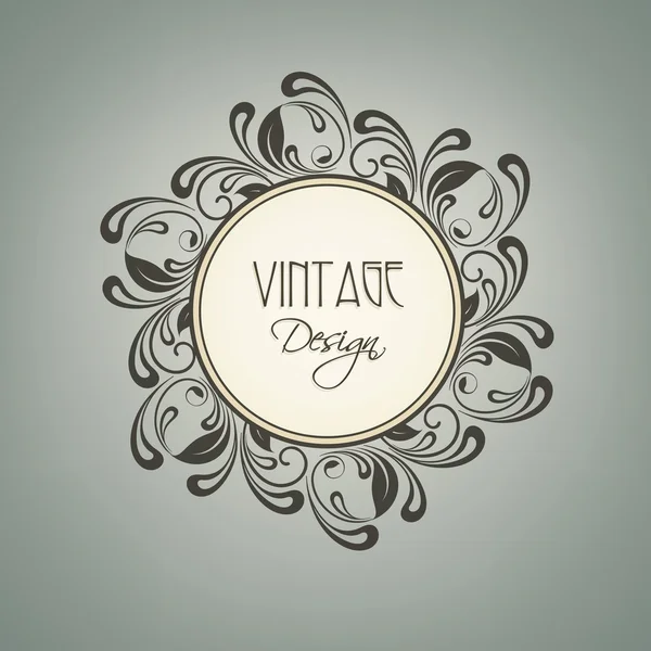 Floral ingericht vintage frame met ruimte. — Stockvector