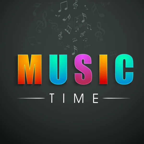 Concept of stylish text of Music Time. — Stock Vector