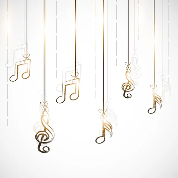 Concept of hanging musical notes. — Stock Vector