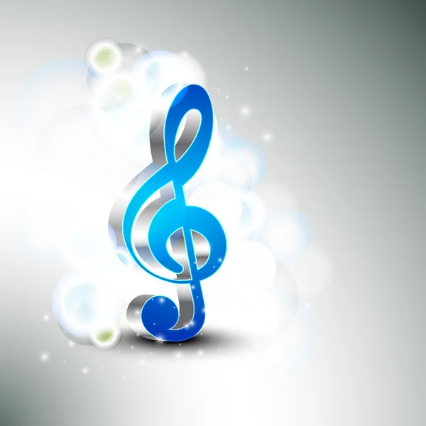 Notas musicales brillantes 3d . — Vector de stock