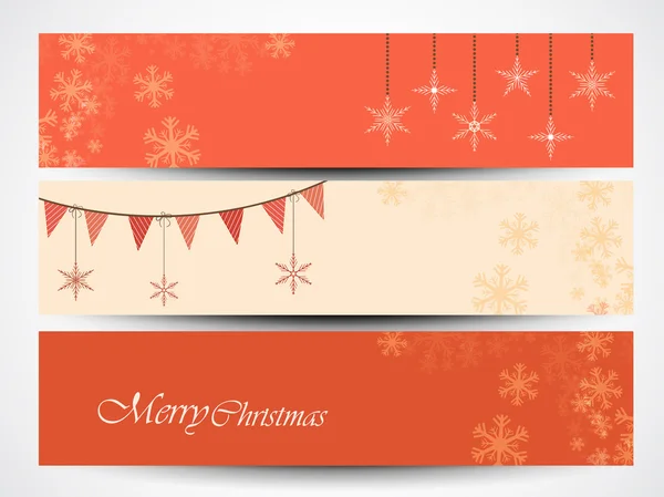 Frohe Weihnachten Feier Website Header oder Banner-Set. — Stockvektor