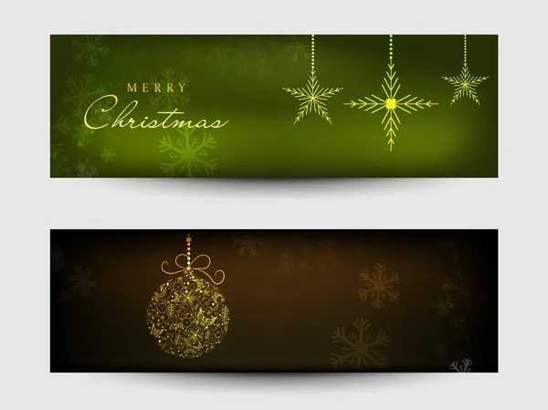 Web header or banner set for Merry Christmas celebration. — Stock Vector