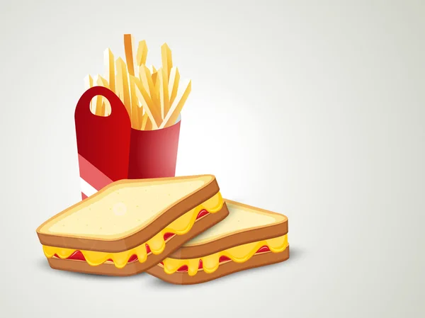 Sanwiches aux frites . — Image vectorielle