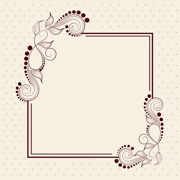 Concept of floral design decorated frame. — Stock Vector