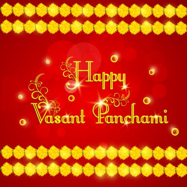 Mutlu Vasant Panchami için tebrik kartı tasarımı.