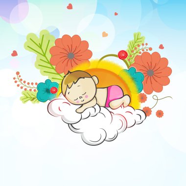 Bahar sezonu kavramı ile şirin çocuk.