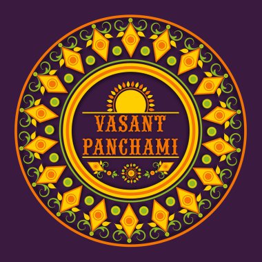 Güzel rangoli Vasant Panchami kutlama için.