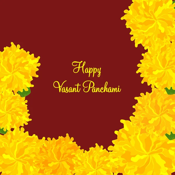 Conception de carte de voeux pour Happy Vasant Panchami . — Image vectorielle