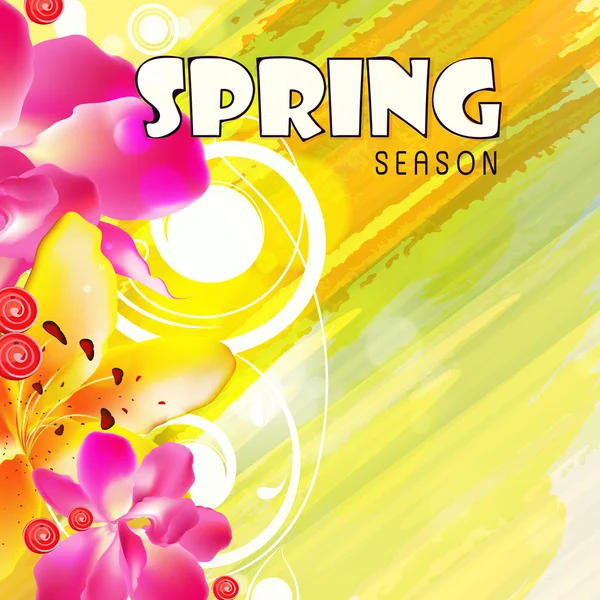 春の季節のグリーティング カード デザイン. — ストックベクタ