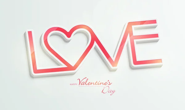 Happy Valentine's Day celebrations with text Love. — Stock Vector