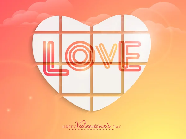 Feliz Dia dos Namorados celebração com coração de amor criativo . — Vetor de Stock