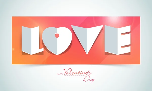 Happy Valentine's Day celebration with Love text. — Stock Vector