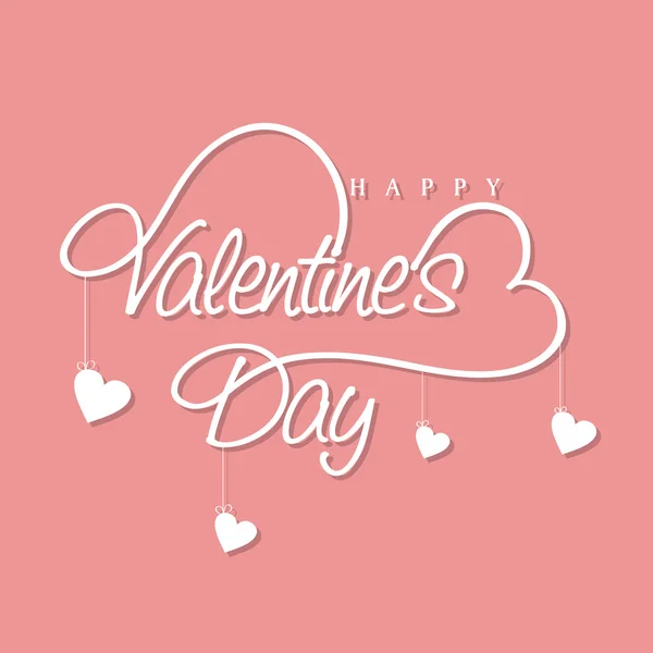 Hermoso texto con corazones para la celebración del Día de San Valentín . — Vector de stock