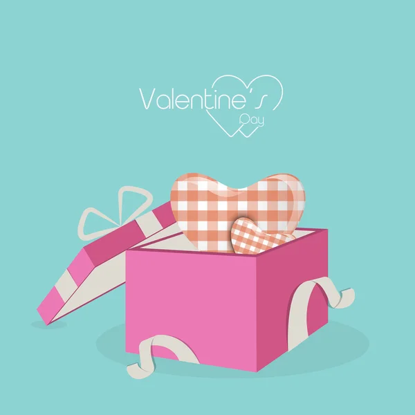 Happy Valentine 's Day celebrations with gift box . — стоковый вектор