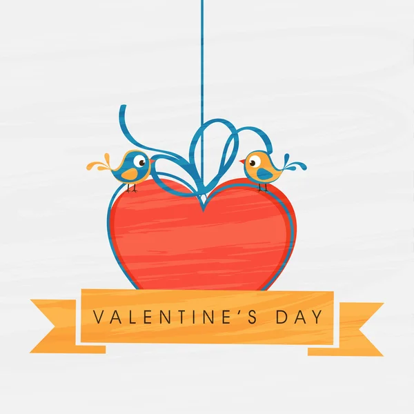 Pájaro de amor romántico para la celebración del Día de San Valentín . — Vector de stock