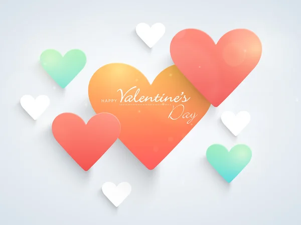 Happy Valentine's Day viering met glanzende hart. — Stockvector