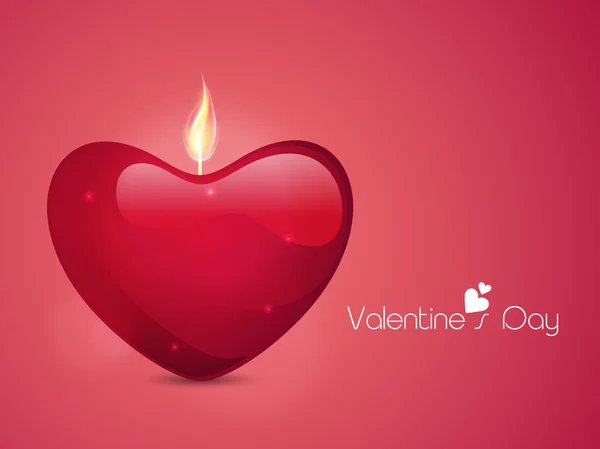 Sevgililer günü kutlama için ışıklı mum kalp. — Stok Vektör