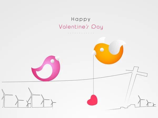 Cute love bird for Happy Valentine 's Day celebration . — стоковый вектор