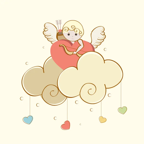 Happy Valentine 's Day celebration with cute cupid . — стоковый вектор